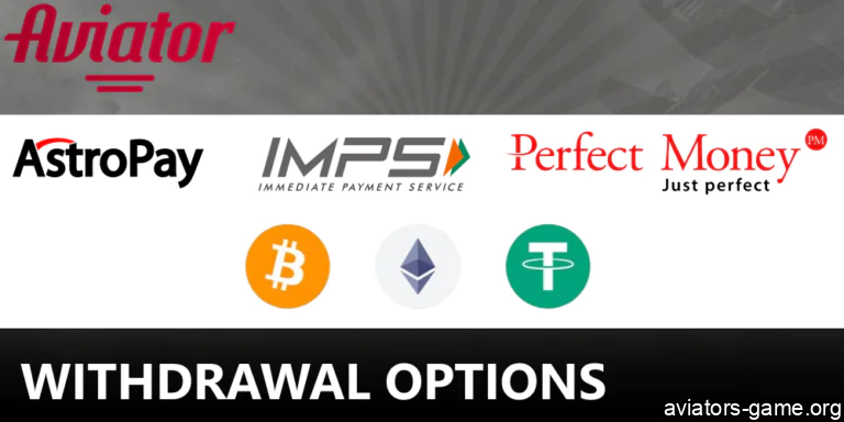 Withdrawal options for Aviator players on 1win mobile app