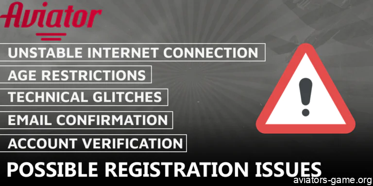 Possible isssues you can face while registering for the Aviator game